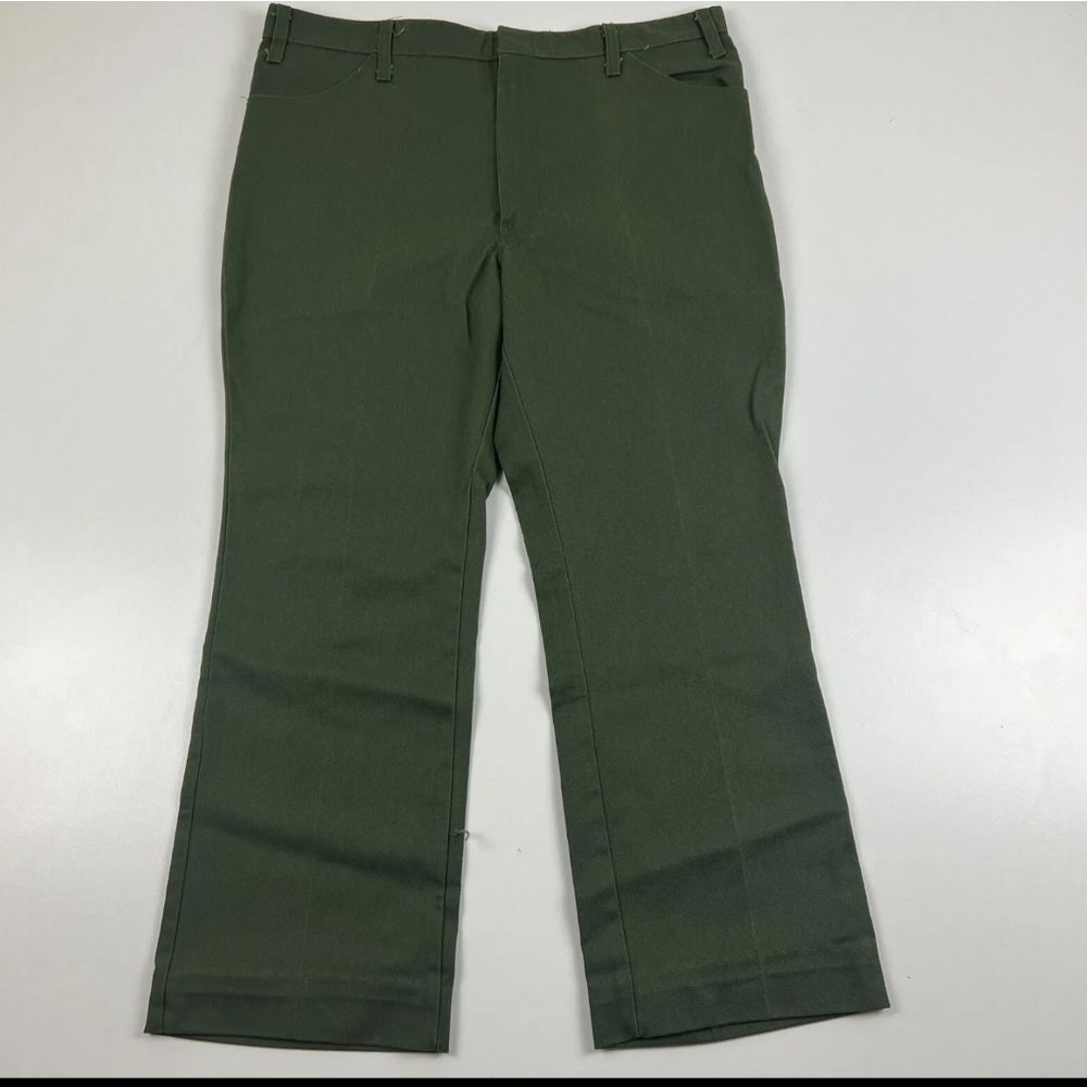 Vtg Dickies Olive Green Carpenter Pants Men's (40 X 27) Work Jeans Talon Zipper